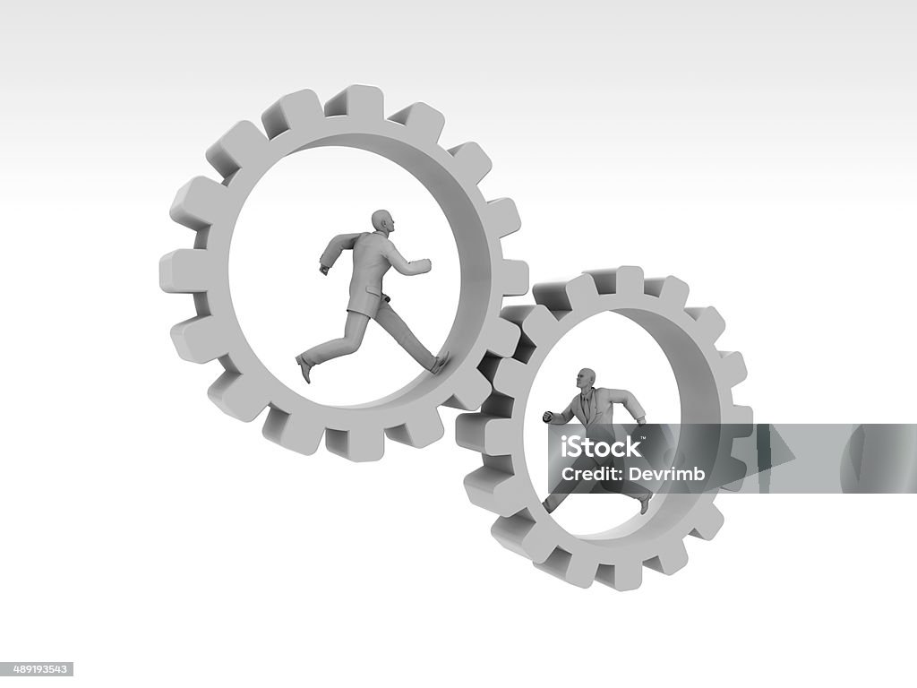 Teamwork and Gears Businessmen is driving mechanism.. / Realistic 3D Image Activity Stock Photo