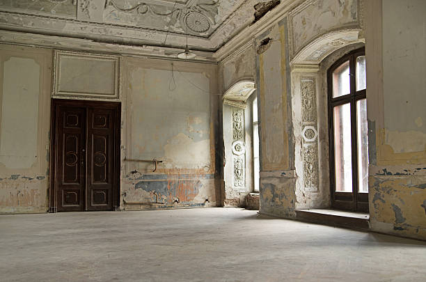 istock Ruined interior in the building 489195893