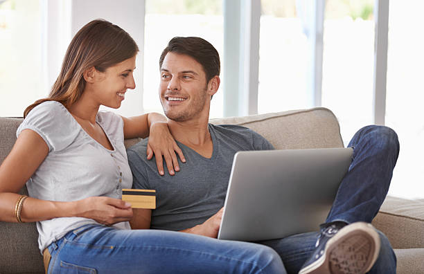 istock Online shopping at home 489195949