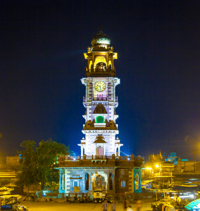 famous victorian clock tower in Jodhpur, India