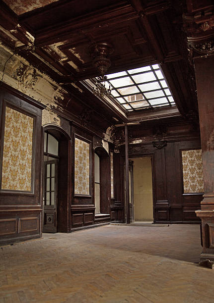istock Great wooden interior in the builiding 489197165