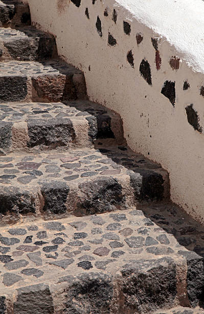 istock Beautiful old stone unique steps in Oia, Santorini, Greece. 489201030
