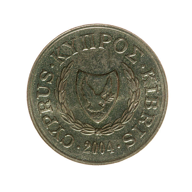 istock Cyprus coin two cents isolated on white background. top view 489201334