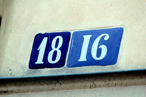 Abstract Paris Street Scene numbers France