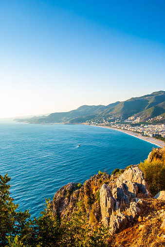 Castle of Alanya overlooking the city and the beach, one of the famous destinations in Turkey