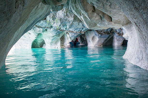 Marble Cathedral, General Carrera Lake, Chile Marble Cathedral, General Carrera Lake, Chile marble caves patagonia chile stock pictures, royalty-free photos & images