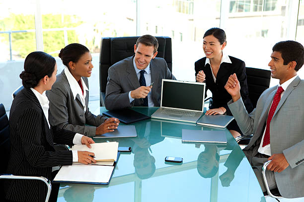 istock Global business meeting in board room 489206514