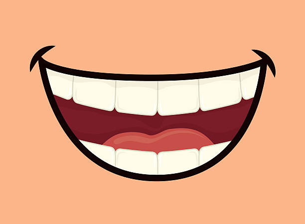 ilustrações de stock, clip art, desenhos animados e ícones de cara engraçado - sorriso com dentes