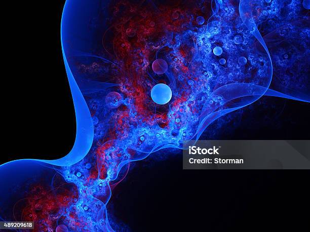 Abstract Bubble Shapes On Black Background Stock Photo - Download Image Now - Biology, Biological Cell, Abstract