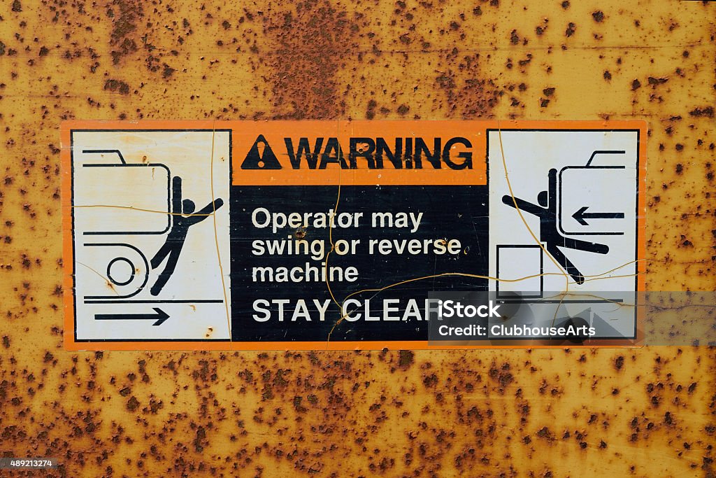 Rust Off Warning Label Warning Label On Rusty Machinery Stock Photo - Download Image Now ...