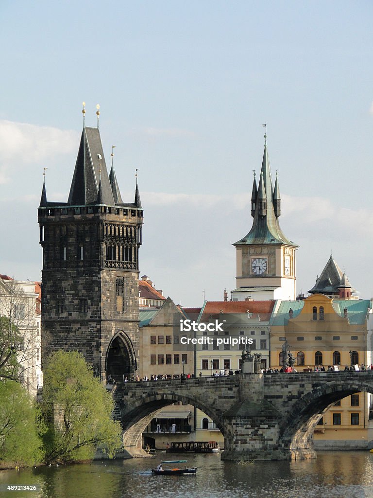 Tower at Charles Bridge in Czech Republic. Tower at Charles Bridge in Prague, Czech Republic. 2015 Stock Photo