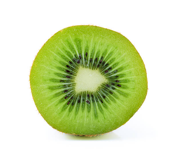 istock Kiwi fruits slice on white background 489214228
