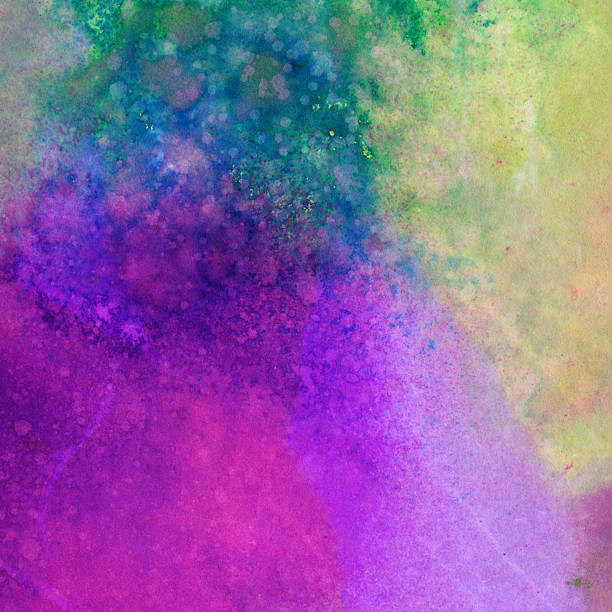 istock Hand painted background with a rainbow of colors 489216226
