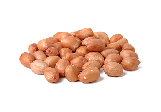 istock pile of peanuts on white background 489216628