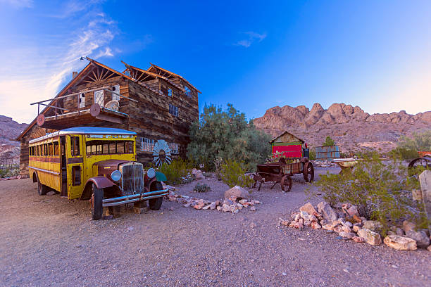 Eldorado Canyon Mine Tours near Las Vegas Eldorado Canyon Mine Tours is based in Eldorado Canyon at the Historical Techatticup Mine.  It's the oldest, richest and most famous gold mine in Southern Nevada.  Located just 45 minutes outside of glamorous Las Vegas. It is also called Nelson or ghost town. Step back in time about 100 years and you’ll catch a glimpse of the brutal and simple old west. ghost town stock pictures, royalty-free photos & images