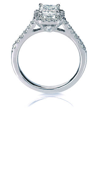 istock Beautiful diamond wedding engagment band ring solitaire with mul 489220463