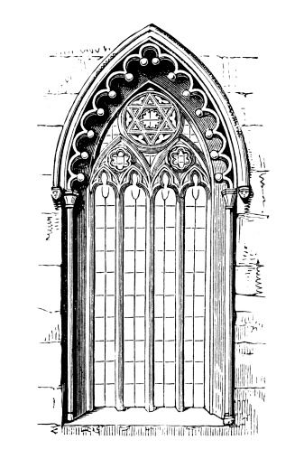 Antique illustration of window