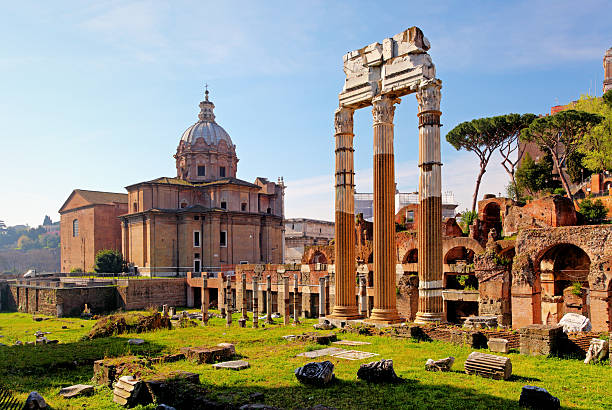 forum romanum, 로마 - julius caesar augustus caesar statue rome 뉴스 사진 이미지