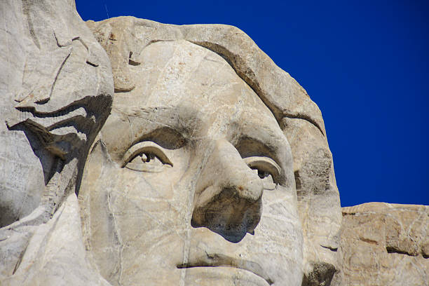istock Close up of Thomas Jefferson at Mount Rushmore 489221665