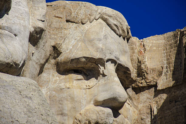 istock Close up of Theodore Roosevelt at Mount Rushmore 489221667