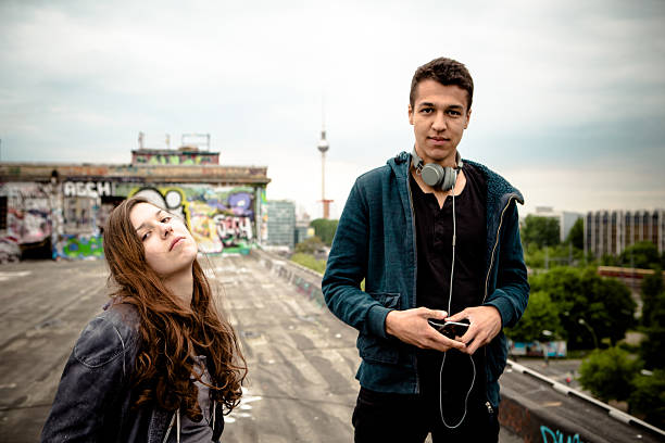 young adults relaxing on a roof in Berlin