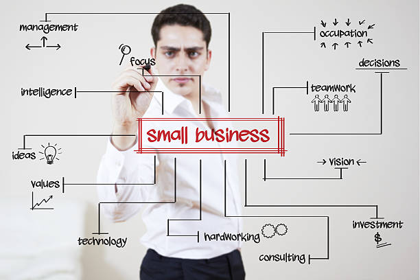 small diagrama de negocios - organization chart decisions business business person fotografías e imágenes de stock