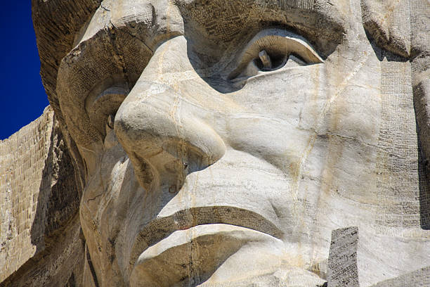 istock Close up of Abraham Lincoln at Mount Rushmore 489223241