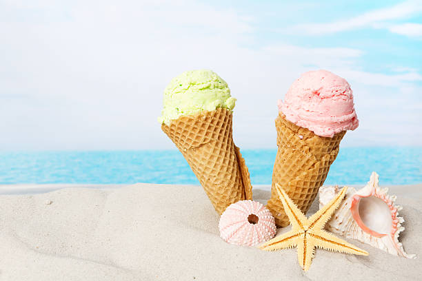 istock Ice cream on the beach 489225091