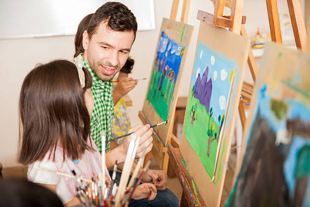 istock Art teacher talking to a student 489242972