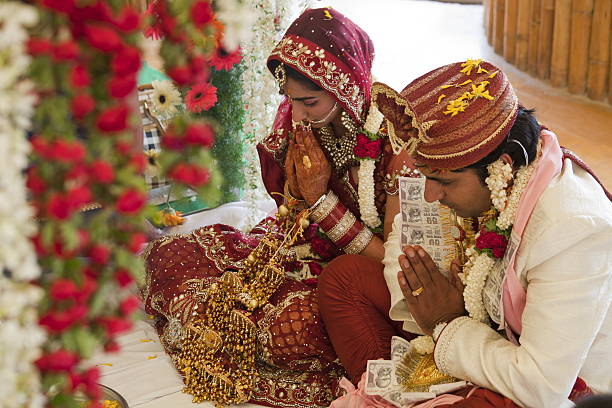 istock Happy Indian couple at their wedding. 489246244