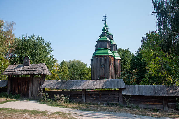 istock Real middle ages wooden orthodox church 489246302