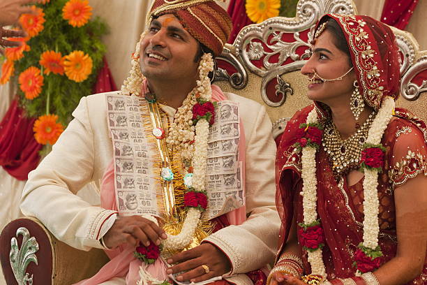 istock Happy Indian couple at their wedding. 489247922
