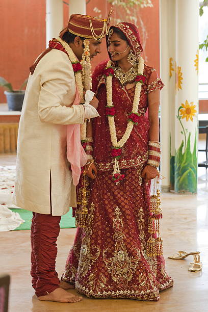 istock Happy Indian couple at their wedding. 489248060