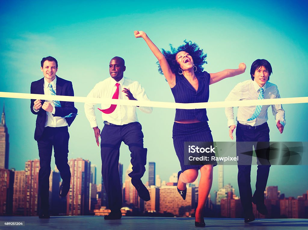 Business People Competition Running Race City Concept 2015 Stock Photo