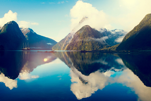 Milford Sound Fiordland New Zealand Rural Nature Concept