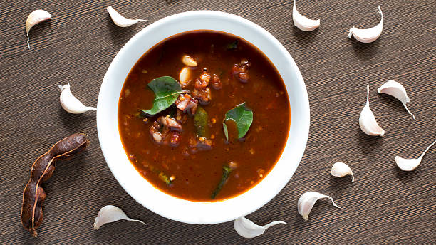 istock Spicy Tamarind & Garlic Gravy from South India. 489252976