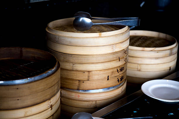 Set of bamboo steamers, cooking in Taiwan.