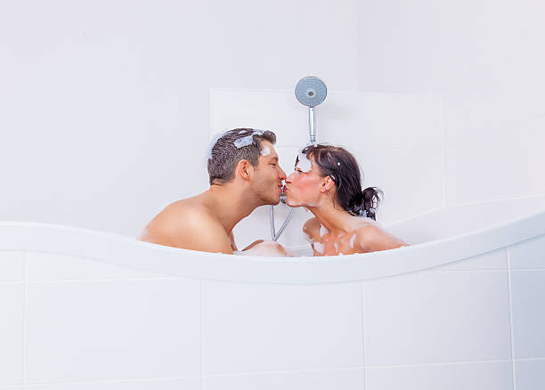 kissing home stock photo