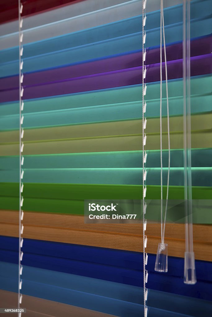 goizontalnye blinds bright multicolored horizontal window blinds Color Image Stock Photo