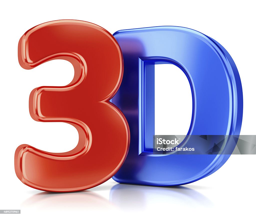 3D logo 3D glossy logo isolated on white background with reflection effect Blue Stock Photo