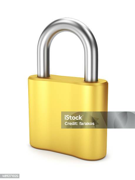 Closed Yellow Metal Lock Stock Photo - Download Image Now - Accessibility, Business, Close-up
