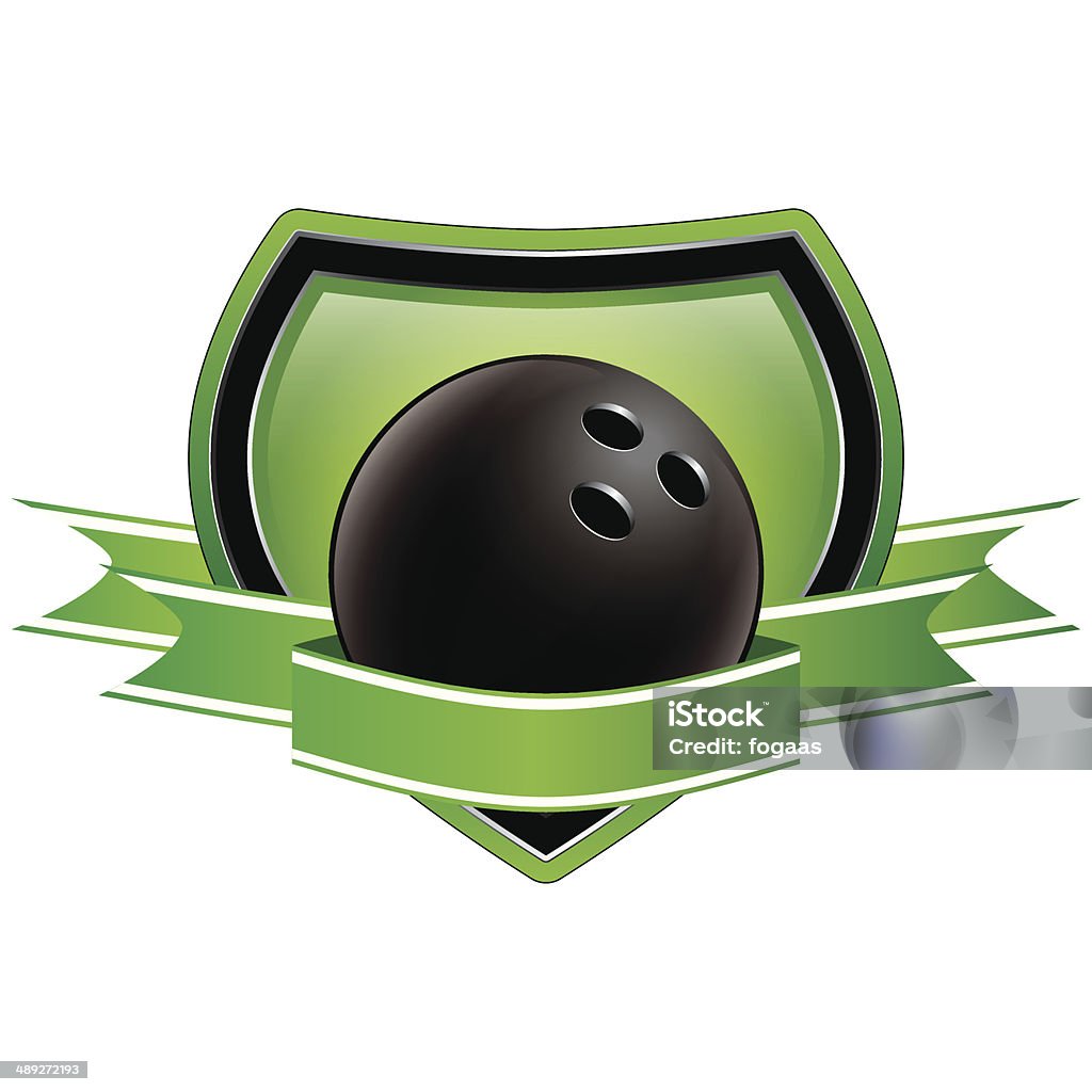 Bowling Shield godło - Grafika wektorowa royalty-free (Biały)