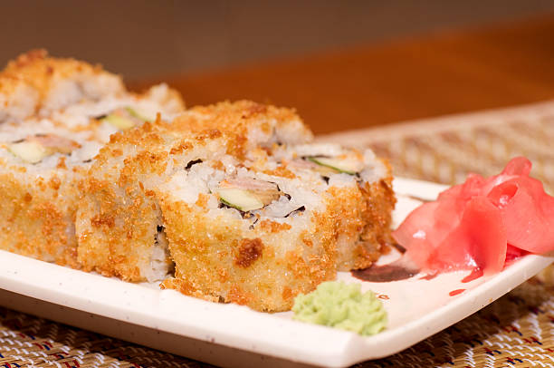 Traditional Japanese food Sushi. Sushi collection stock photo
