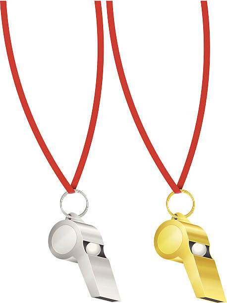 whistle with string Whistle with string on a white background. Vector illustration. loud whistle sound stock illustrations