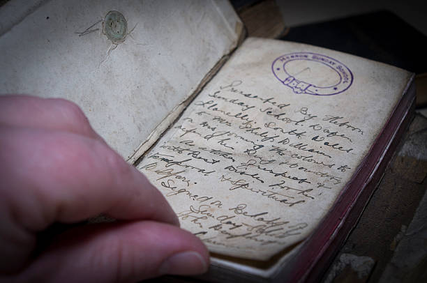 istock Turning the pages of an old small notebook 489272663