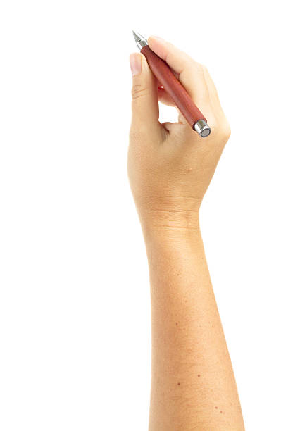 istock Female hand ready for drawing with pen 489273423
