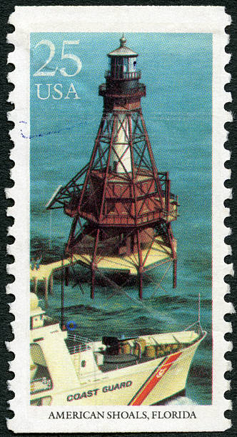 istock Postage stamp USA 1990 shows American Shoals 489273467