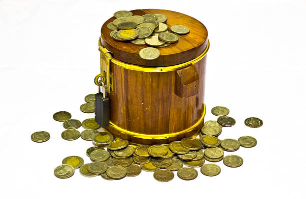 istock cask wooden money for savings 489273573