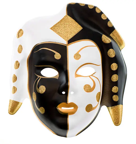 Photo of venetian carnival mask on white background
