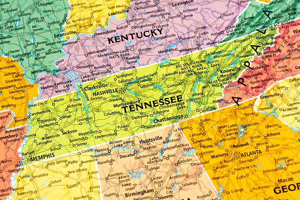 tennesse - tennessee map nashville usa - fotografias e filmes do acervo